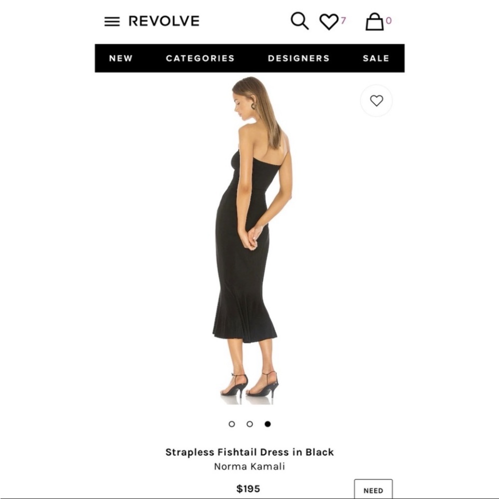 Norma Kamali Strapless Fishtail Dress
